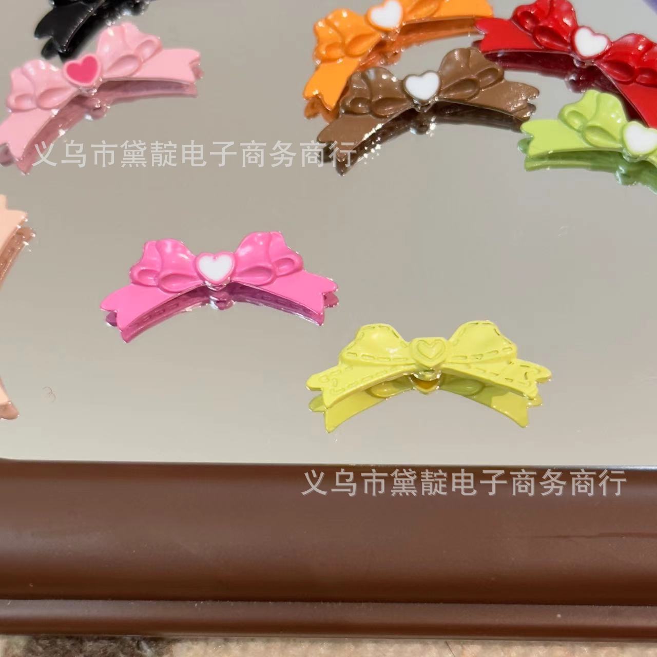 Wholesale 10pcs DIY Paint Alloy Bead Accessories Love Streamer Bow Beaded Mobile Phone Chain Keychain Bracelet Necklace Bead Spacer